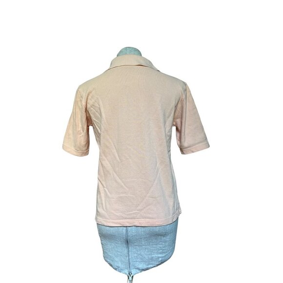 Burberry London Pima Cotton Polo Coral Pink Plaid Collar Made in England Luxury - Picture 5 of 8